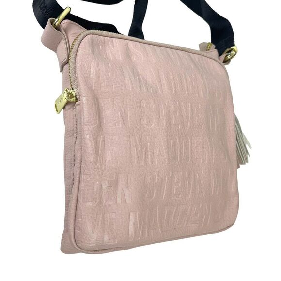 Steve Madden Bglamm Logo Embossed Blush Pink Crossbody Shoulder Bag tassel - Picture 3 of 16